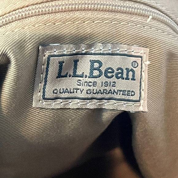 LL Bean Vintage 90s Purple Floral Hawaiian Canvas and Leather Tote Bag Y2K EUC - Picture 10 of 11